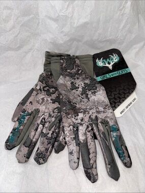 Girls with Guns Camo Shooting Gloves — Gray/Olive